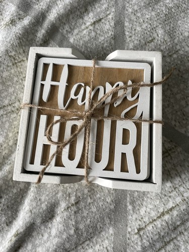 Wooden letter coasters with - coasters,