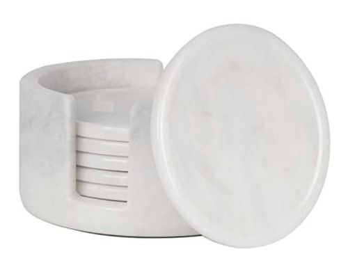 Round marble coasters set - marble,