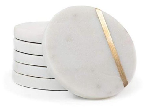 Marble coasters with gold - marble,
