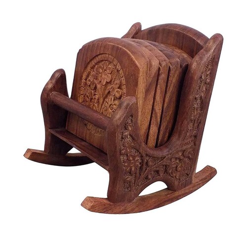 Handmade wooden tea coasters - handmade,