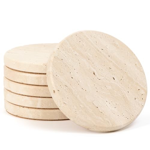 Travertine stone coasters - travertine,