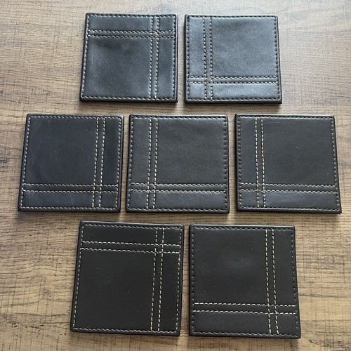 Set black faux leather - of, 7