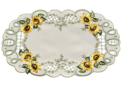 Embroidered sunflower - embroidered,