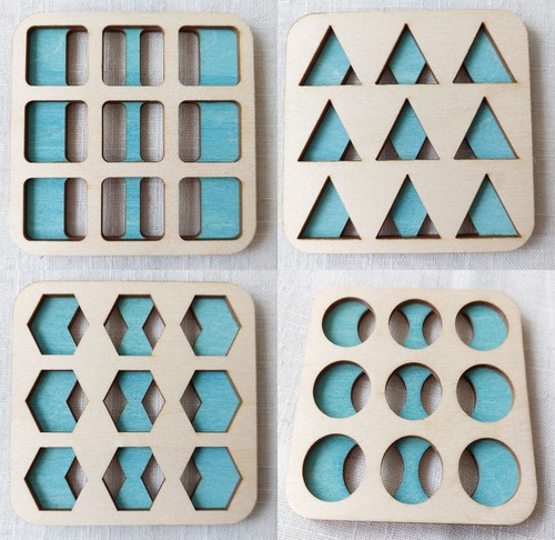 Wooden retro shapes - wooden,