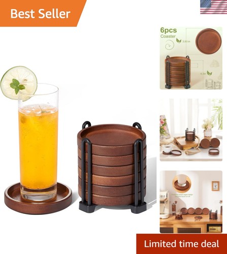 Set wooden coasters - 6, with