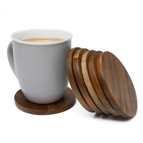 Wooden coasters acacia - wooden,
