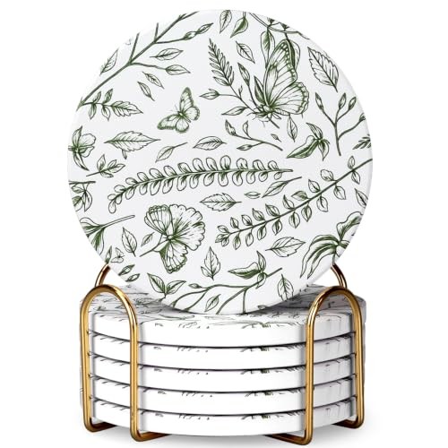 White and sage - coasters, of