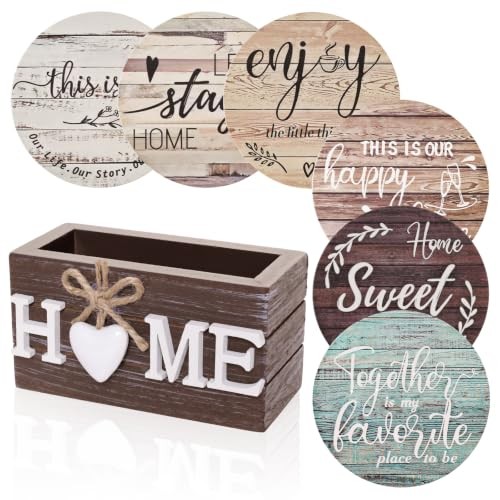 Farmhouse wooden coasters - farmhouse, set