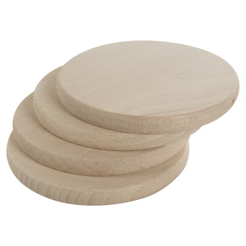 Plain beechwood round - round, 9cm